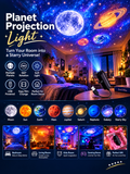 Demra Global Express rotating galaxy planet projection lamp displaying celestial bodies on a bedroom ceiling